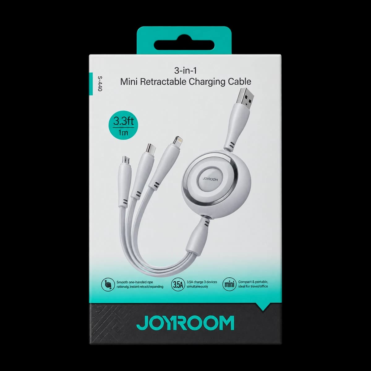 3 in 1 mini retractable charging cable